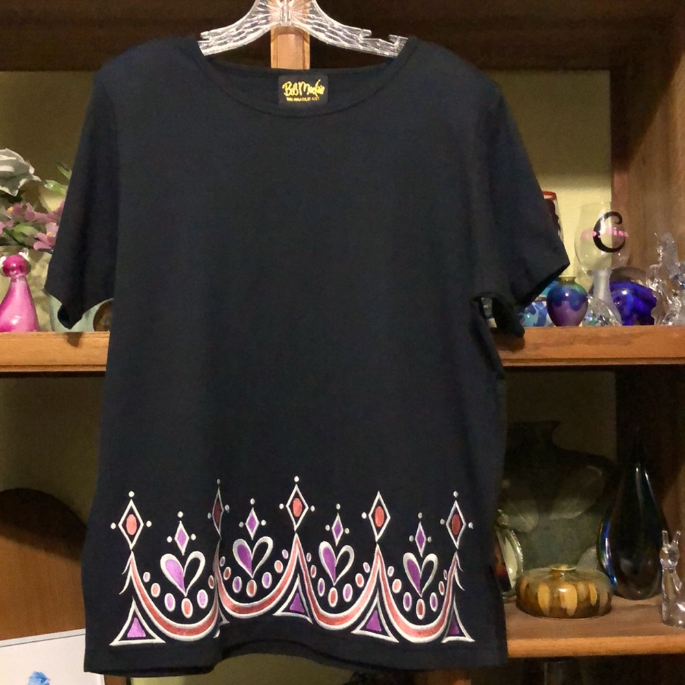 Ladies Bob Mackie Wearable Art Black Top